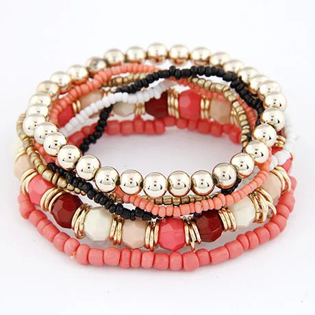Beaded Alloy Beaded Bracelets For Women'S